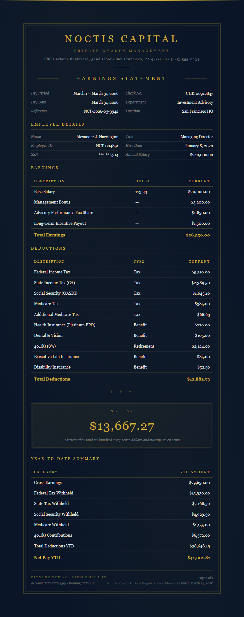 Midnight Luxury Payslip